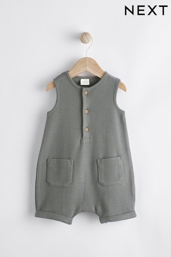 Charcoal Grey Baby Textured Jersey Romper (0mths-2yrs) (302168) | £7 - £8