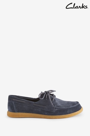 Clarks Blue Suede Clarkbay Go Selfridge Shoes (302568) | £80