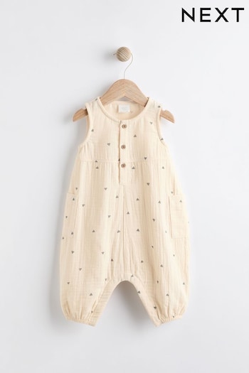 Cream Abstract Print Woven Equipment Jumpsuit (0mths-2yrs) (302925) | £12 - £14