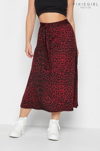 PixieGirl Petite Red Belted Midi Skirt (302948) | £27
