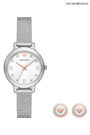 Emporio Baskets Armani Ladies Silver Tone Watch (303770) | £279