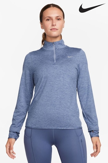 Nike Blue Swift Element Dri-FIT UV Half Zip Running Top (303812) | £60