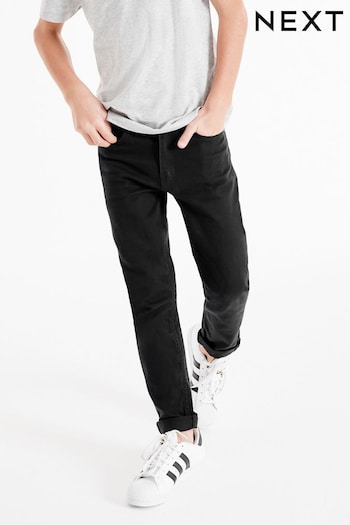 Black Denim Regular Fit Cotton Rich Stretch Jeans (3-17yrs) (304017) | £13 - £18