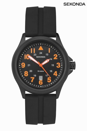 Sekonda Mens Altitude Rubber Strap Black Watch (304965) | £50