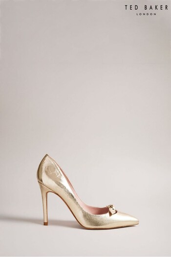 Ted Baker Gold Telila Bow Court Shoes - 100mm (305120) | £135