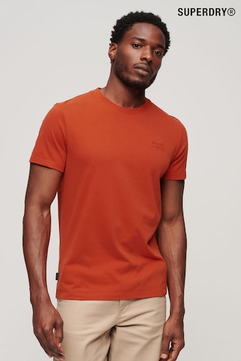 Superdry Dark Orange Vintage Logo Embroided T-Shirt (305254) | £20