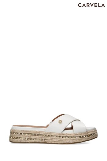 Carvela Summer Flatform White Sandals (305372) | £59