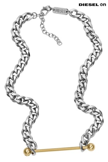 Diesel Jewellery Gents Silver Tone Steel Necklace (305421) | £115