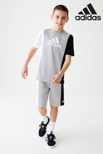 adidas Black Kids Sportswear Essentials Colorblock T-Shirts Set (305910) | £33