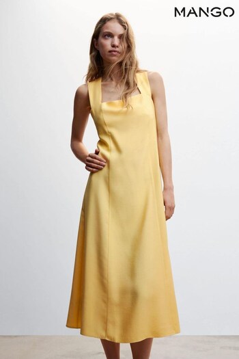 Mango Yellow Crisscross Strap Dress (305960) | £50