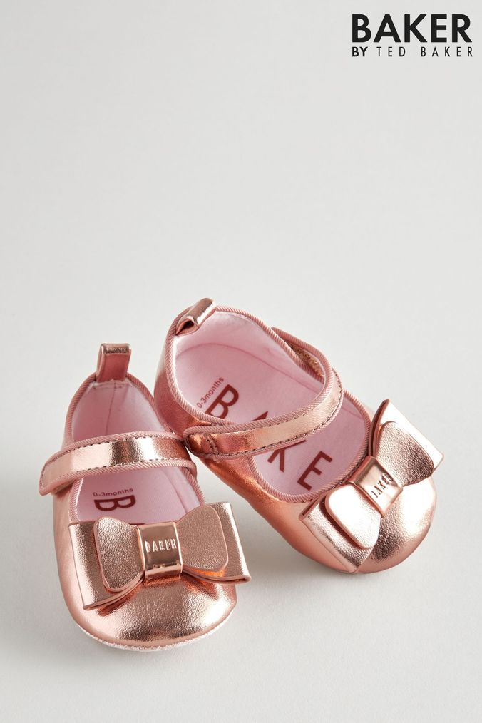 Pink and gold baby shoes cheap