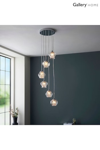 Gallery Home Chrome Digby 6 Bulb Pendant Ceiling Light (306159) | £160