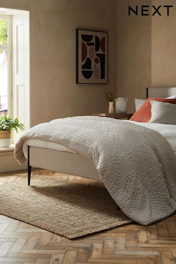 Natural Crinkle Textured Bedspread (306222) | £35 - £65