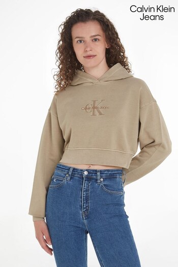 Calvin Klein Jeans Mineral Dye Brown Hoodie (306296) | £120