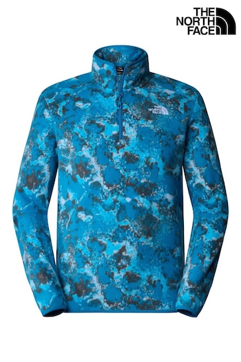 T-shirt basique à col rond en coton Blue Dark Mens Glacier 1/4 Zip Fleece (306407) | £55