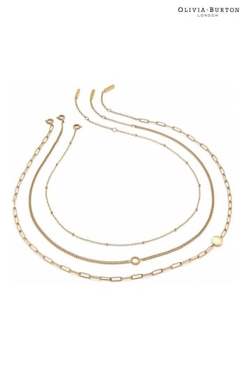 Olivia Burton Jewellery Ladies Gold Tone Classics Illusion Stacking Necklace (306542) | £90