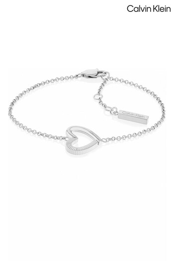 Calvin Klein Jewellery Ladies Silver Tone Minimalistic Hearts Bracelet (306555) | £59