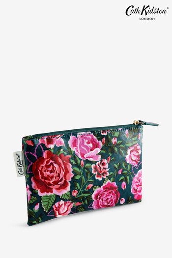 Cath Kidston Green Rose 100% Cotton Zipped Flat Purse (306576) | £10