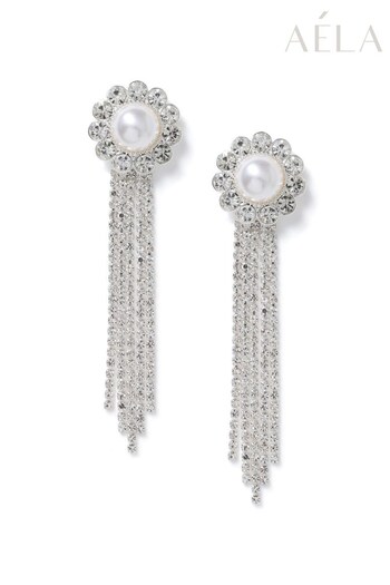Aela Silver Tone Pearl Earrings (306833) | £16.50
