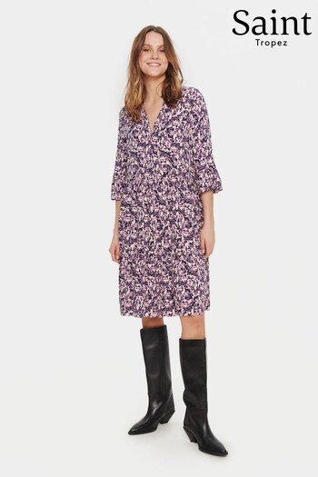 Saint Tropez Purple Eda Above Knee Length Dress (306933) | £50