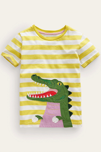 Boden Green Front & Back Crocodile Appliqué T-Shirt (306998) | £23 - £27