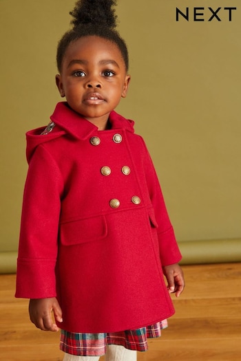 Red Wool Mix Military Coat (3mths-10yrs) (307025) | £29 - £33