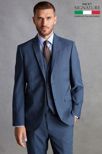 Blue Tailored Signature Tollegno Italian Wool Suit Jacket (307272) | £130