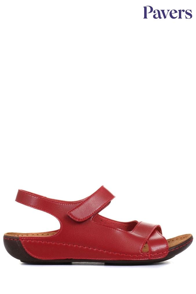 Wide fit red sandals clearance