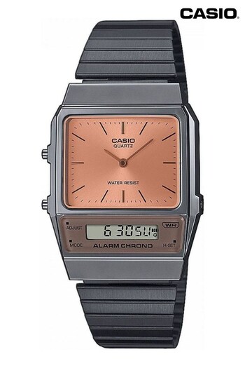 Casio 'Collection' Black and silver and Rose Stainless Steel Quartz Watch (307753) | £65