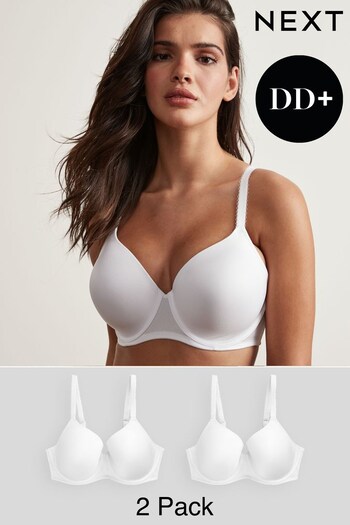 White/White DD+ Light Pad Full Cup Smoothing T-Shirt Bras 2 Pack (307864) | £26