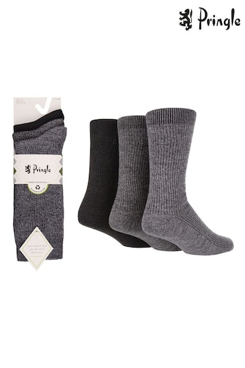 Wild Feet Grey Cosy Lounge Socks 3 Pack (308072) | £14