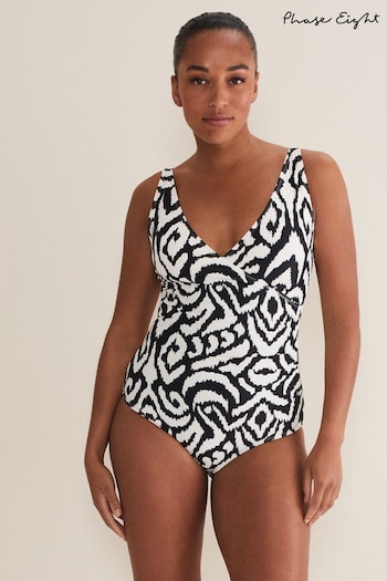 Phase Eight Ikat Abstract Black Swimsuit (308090) | £59