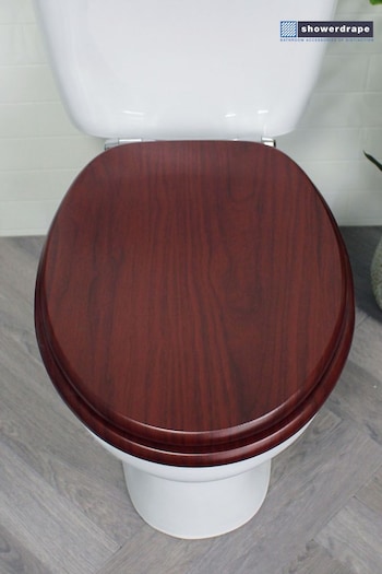 Showerdrape Brown Oxford Wooden Toilet Seat (308136) | £32.50
