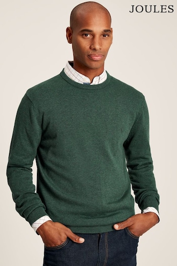 Joules Jarvis Green Cotton Crew Neck Jumper (308642) | £49.95