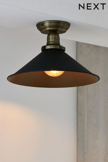 Brass Detroit Flush Ceiling Light (308660) | £40