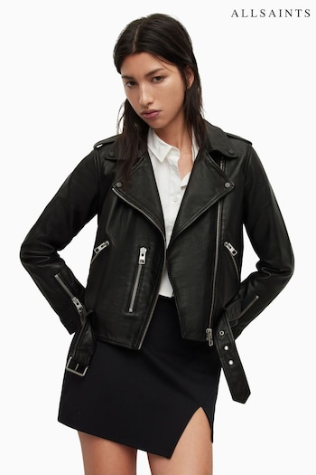 AllSaints Black Balfern Biker Jacket (308717) | £318