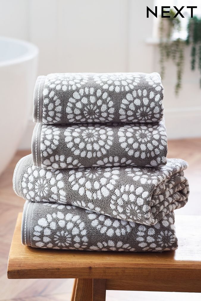 Gray and shop white towels