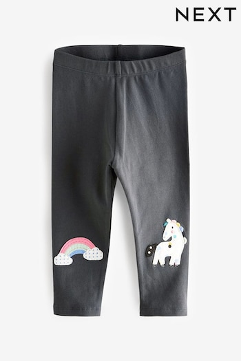 Grey Unicorn Embroidered Leggings (3mths-7yrs) (308849) | £6 - £8