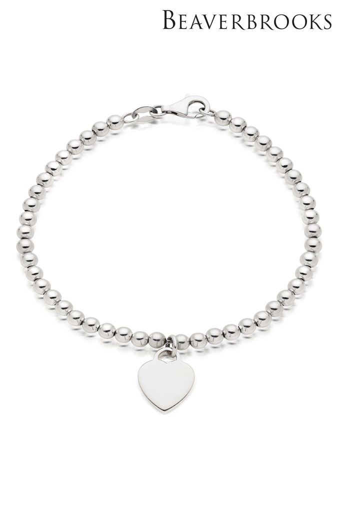 Beaverbrooks Sterling Silver Ball Heart Bracelet (309180) | £65