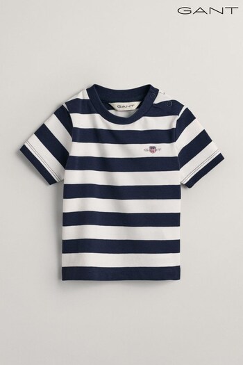 GANT Baby Striped Shield Logo Short Sleeve T-Shirt (309357) | £12.50
