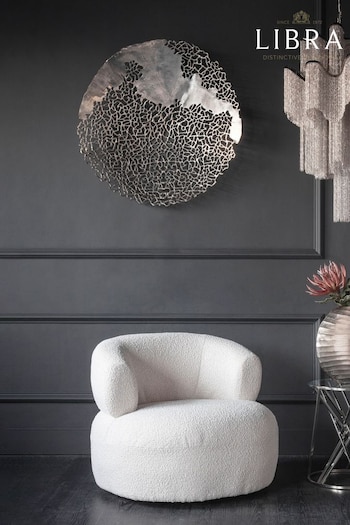 Libra Interiors Silver Apo Coral Aluminium Wall Plaque (309533) | £362