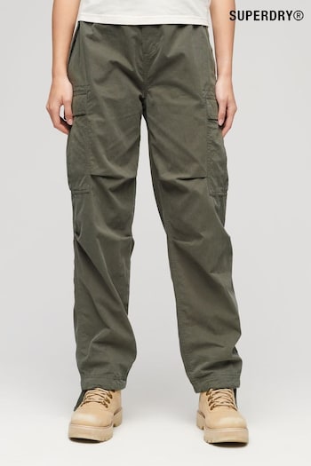 Superdry Green Parachute Grip Cargo Utility Trousers shirred (309654) | £55