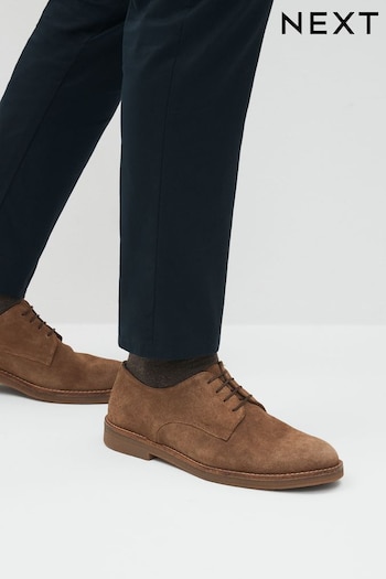 Taupe Brown Suede Chunky Derby Shoes (309850) | £55