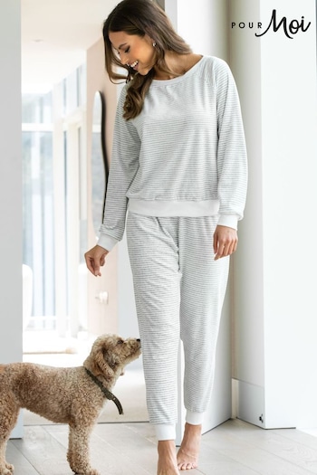 Pour Moi Grey Cosy Fleece Sweatshirt and Jogger Pyjama Set (310618) | £39