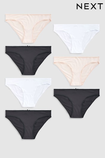 Black/White/Nude Bikini Microfibre Knickers 7 Pack (310650) | £18