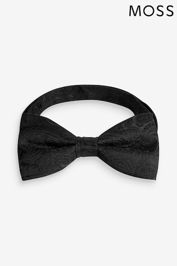 MOSS Black Paisley Silk Bow Tie (310826) | £30
