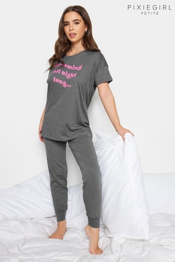 PixieGirl Petite Grey Cuffed Pyjamas Set (310934) | £22