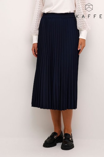 Kaffe Blue Leandra Pleated Midi Skirt (310962) | £65
