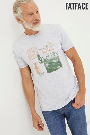 FatFace Grey Trip Notes Printed T-Shirt (311075) | £28