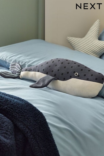 Blue Applique Whale Toy Cushion (311102) | £18